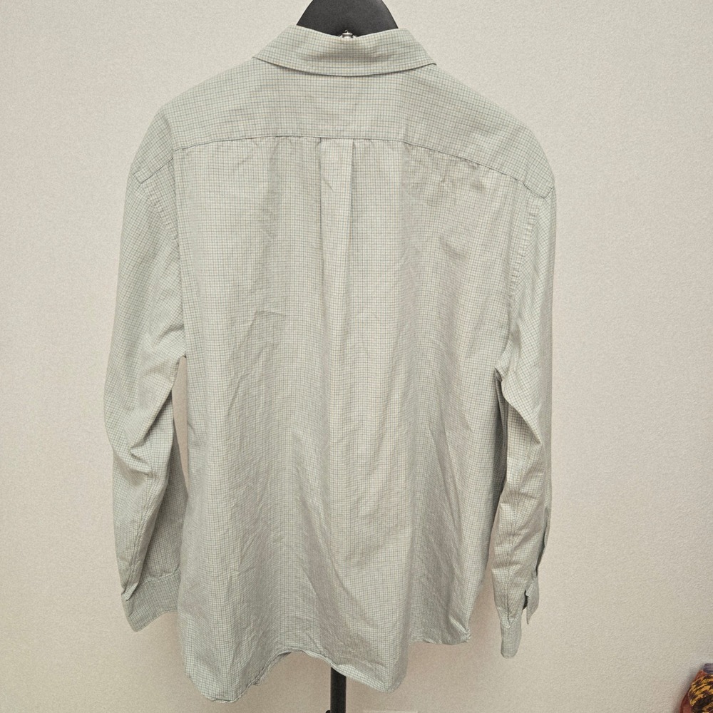 J.Crew Mens XL Long Sleeve Button Down Shirt Green‎ Blue Micro Check Cotton - Picture 4 of 9